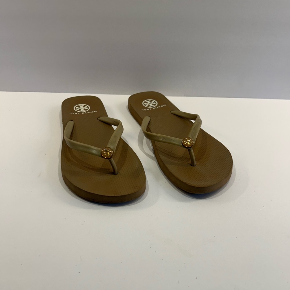 Tory Burch Brown Sandals with Gold Accent